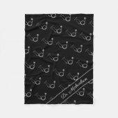 Stethoskop-Muster Name des Arztes Fleecedecke (Vorderseite)