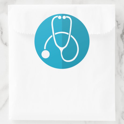 Stethoskop Runder Aufkleber (Tasche)