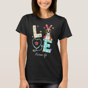 Stethoskop Scrub Life Krankenschwester Boxerhund O T-Shirt