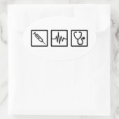 Stethoskop-Spritze Ovaler Aufkleber (Tasche)