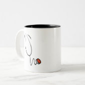 Stethoskop-Tasse Zweifarbige Tasse (Vorderseite Links)