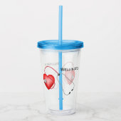 Stethoskop und Herz Personalisiert Acryltrinkbecher (Vorderseite)