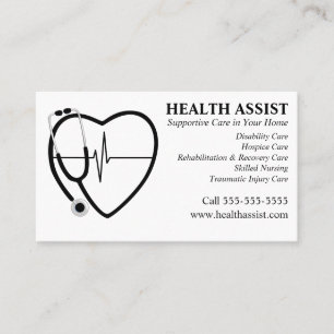 Stethoskop und Herzschlag Home Health Visitenkarte