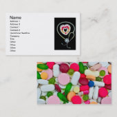 Stethoskop und Pillen Visitenkarte (Vorne/Hinten)