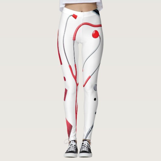 Stethoskop und Schminke Leggings (Vorderseite)