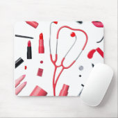 Stethoskop und Schminke Mousepad (Mit Mouse)