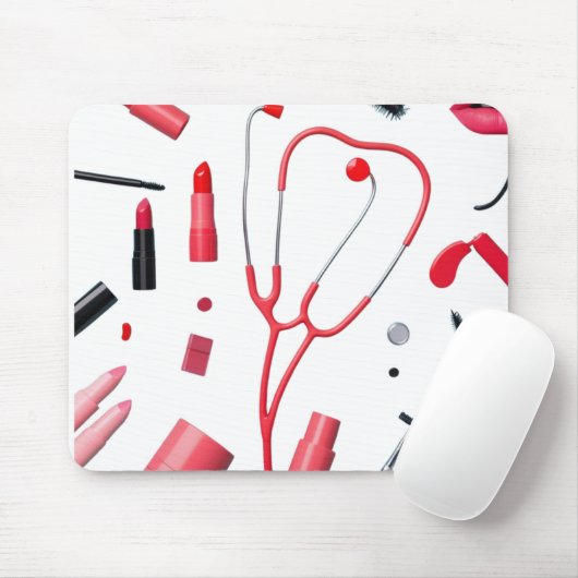 Stethoskop und Schminke Mousepad (Mit Mouse)