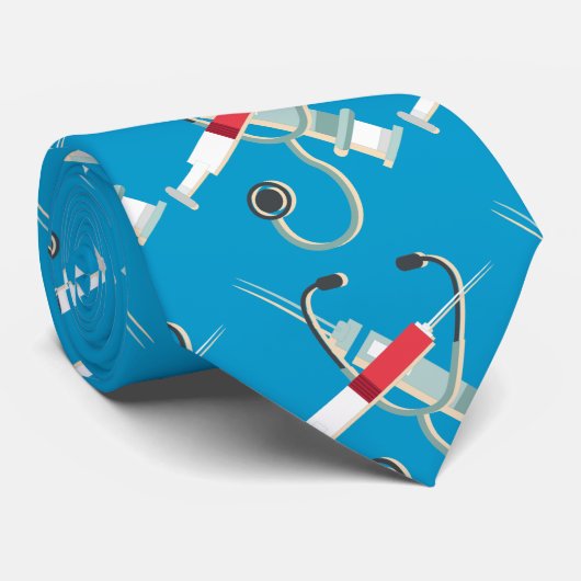 Stethoskop und Spritzen Krawatte (Gerollt)