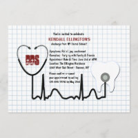 Stethoskop-und Zahn-Abschluss-Einladung