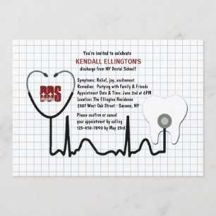 Stethoskop-und Zahn-Abschluss-Einladung Einladung