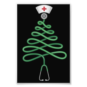 Stethoskop Weihnachtsbaum Krankenschwester Arztkit Fotodruck