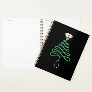 Stethoskop Weihnachtsbaum Krankenschwester T-Shirt Planer