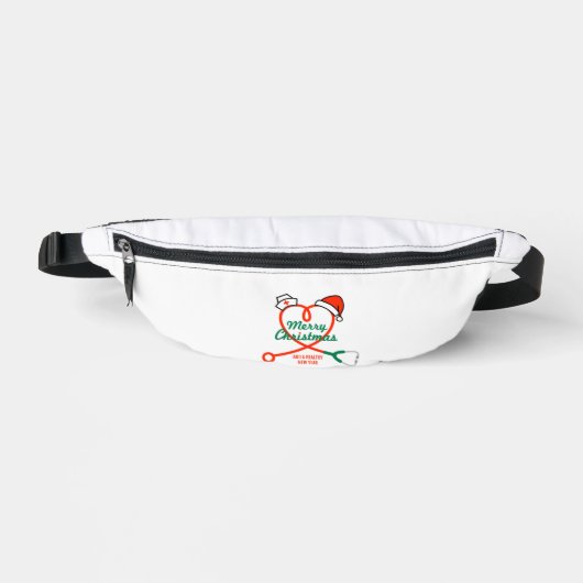 Stethoskopherz mit Weihnachtsmannmütze Bauchtasche (Vorderseite)
