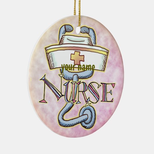 Stethoskopschwester Keramik Ornament (Rechts)