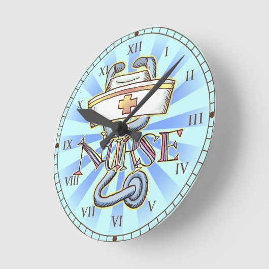 Stethoskopschwester Runde Wanduhr (Winkel)