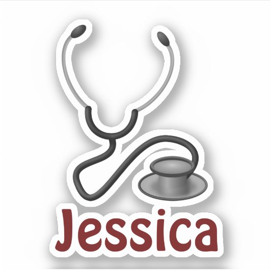 Stethoskopvorlage, anpassbar aufkleber (Vorderseite)