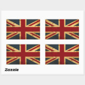Stetig Union Jack UK Flag Rechteckiger Aufkleber (Blatt)