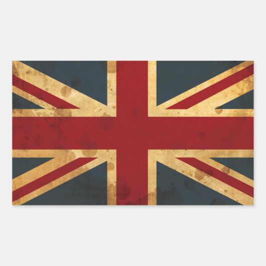 Stetig Union Jack UK Flag Rechteckiger Aufkleber (Vorderseite)