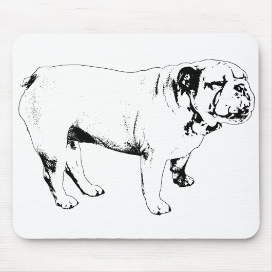 stetige Kante, Bulldogge Mousepad (Vorne)