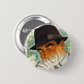 Stetson hat den Mann, der eine Zigarette zündet Button (Vorne & Hinten)