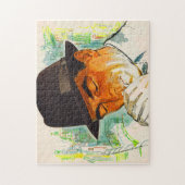 Stetson hat den Mann, der eine Zigarette zündet Puzzle (Vertikal)