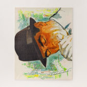 Stetson hat den Mann, der eine Zigarette zündet Puzzle (Vertikal)