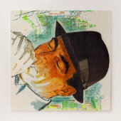 Stetson hat den Mann, der eine Zigarette zündet Puzzle (Horizontal)