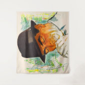 Stetson hat den Mann, der eine Zigarette zündet Wandteppich (Vorderseite)