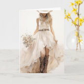 Stetson & Lace Wedding: Diamantstaub Karte (Gelbe Blume)