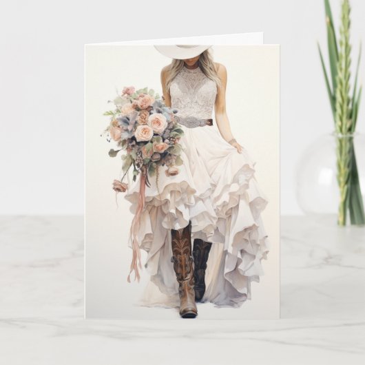 Stetson & Lace Wedding: Floral Fantasia Karte (Vorderseite)