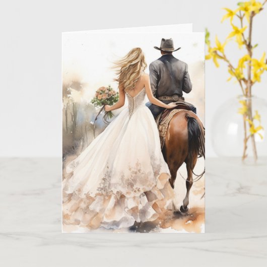 Stetson & Lace Wedding: Galloping Grace Karte (Gelbe Blume)