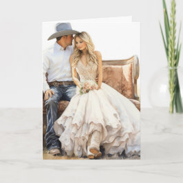 Stetson & Lace Wedding: Hitched in Cowboy Harmony Karte
