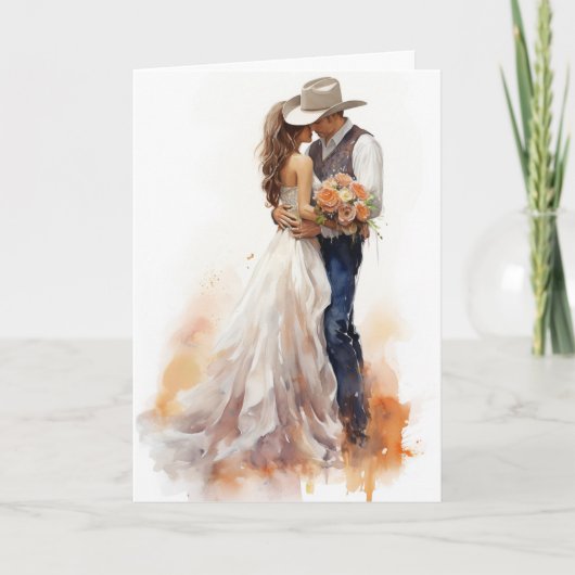 Stetson & Lace Wedding: Lassoed Hearts Karte (Vorderseite)