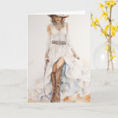 Stetson & Lace Wedding: Liebe Lariat Karte (Gelbe Blume)