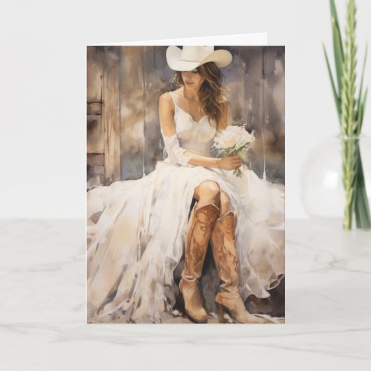 Stetson & Lace Wedding: Prairie Petals Karte (Vorderseite)