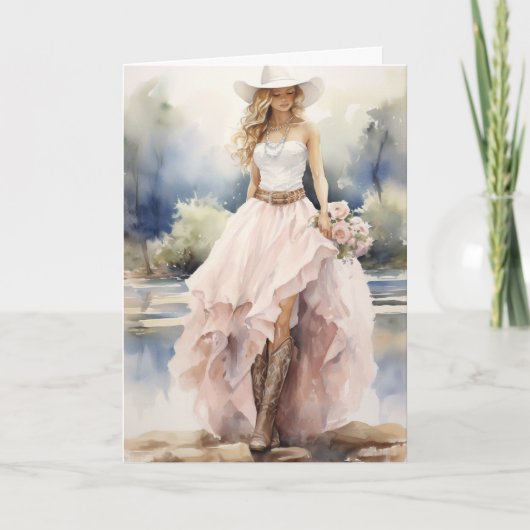 Stetson & Lace Wedding: Rose Radiance Karte (Vorderseite)
