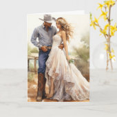 Stetson & Lace Wedding: Rustic Whispers Karte (Gelbe Blume)