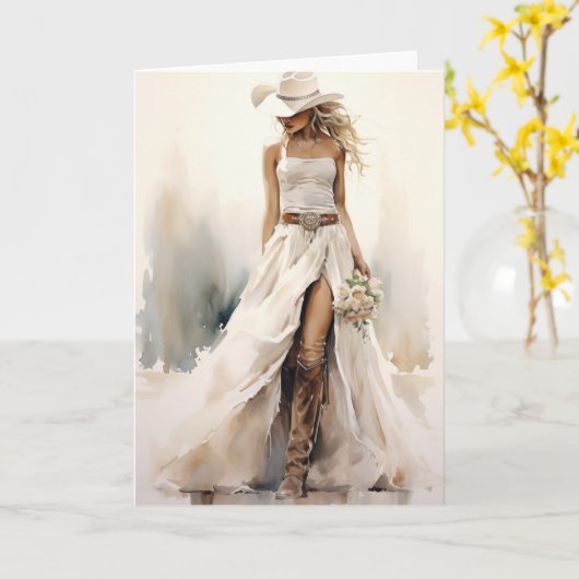 Stetson & Lace Wedding: Rustikale Stimmen Karte (Gelbe Blume)