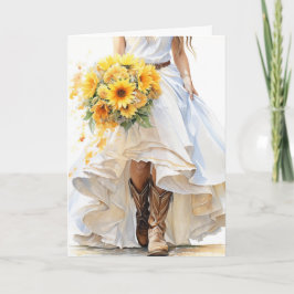 Stetson & Lace Wedding: Sonnenblumen servieren Karte