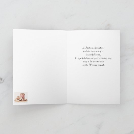 Stetson & Lace Wedding: Stetson Silhouetten Karte (Innenseite)