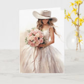 Stetson & Lace Wedding: Stetson Silhouetten Karte (Gelbe Blume)