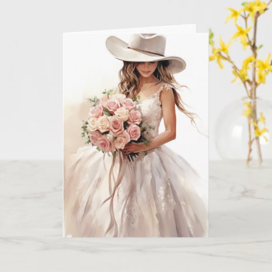 Stetson & Lace Wedding: Stetson Silhouetten Karte (Gelbe Blume)