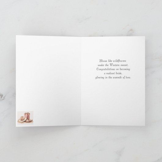 Stetson & Lace Wedding: Sunset Bloom Bride Karte (Innenseite)