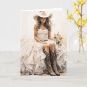 Stetson & Lace Wedding: Sunset Bloom Bride Karte (Gelbe Blume)