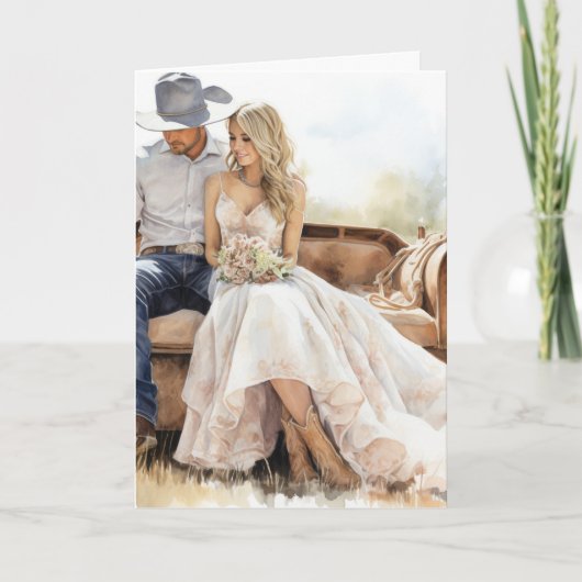 Stetson & Lace Wedding: Sunset Whispers Karte (Vorderseite)