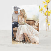 Stetson & Lace Wedding: Sunset Whispers Karte (Gelbe Blume)