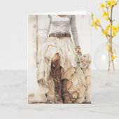 Stetson & Lace Wedding: Western Belle Karte (Gelbe Blume)