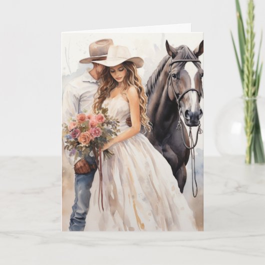 Stetson & Lace Wedding: Western Whispers Karte (Vorderseite)