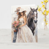 Stetson & Lace Wedding: Western Whispers Karte (Gelbe Blume)