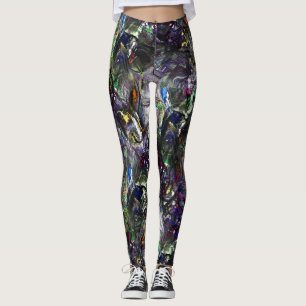 Stettete "schwere Farben" überlagern sich in Misch Leggings